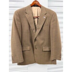 Chaps Men's Wool Blazer in Brown Houndstooth